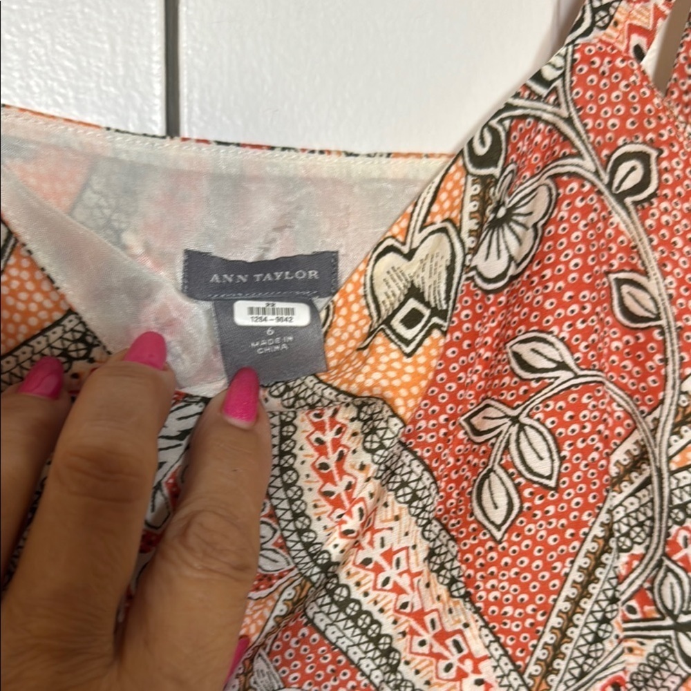 NWOT Anne Taylor Paisley Print Fit and Flare Summer  Dress - Picture 4 of 8